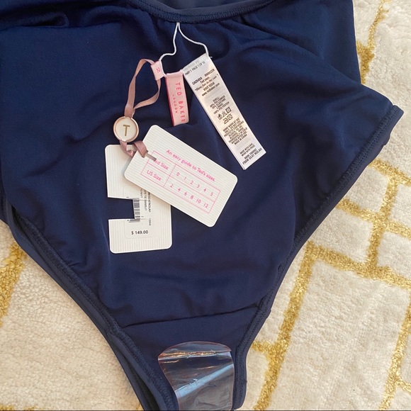 NWT navy deep V Ted Baker nautical rope swimsuit - Picture 8 of 8